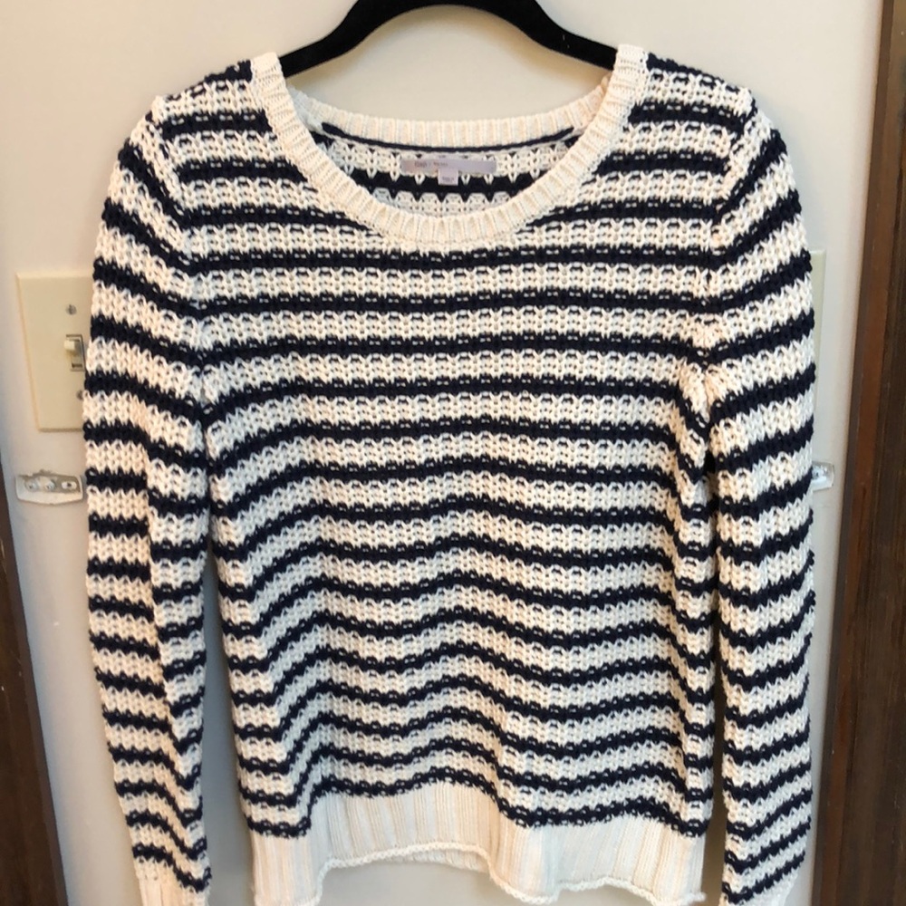 Navy and off white sweater